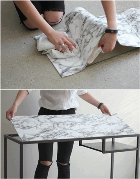 DIY mesa marmol